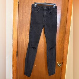 American Eagle Black Super High Rise Jeggings